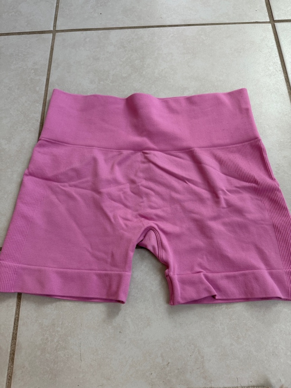 SET Active Pink High-Waist Ribbed Bike Shorts - Picture 2 of 3